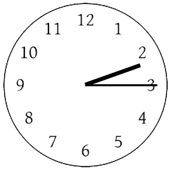 Clock: quarter past two