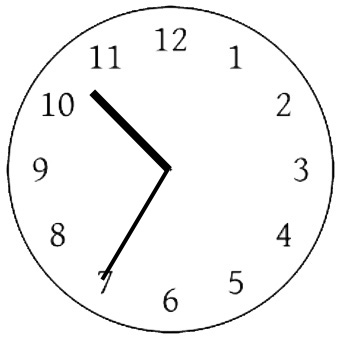 Clock: Twenty-five to Eleven